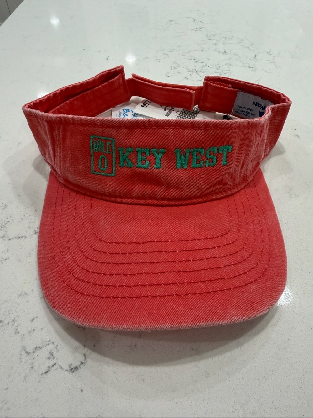 Key West Embroidered Coral Visor NWT